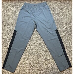 Under Armour Mens Vital Woven Pants Large Gray Ripstop Wind Resistant Ankle Zip